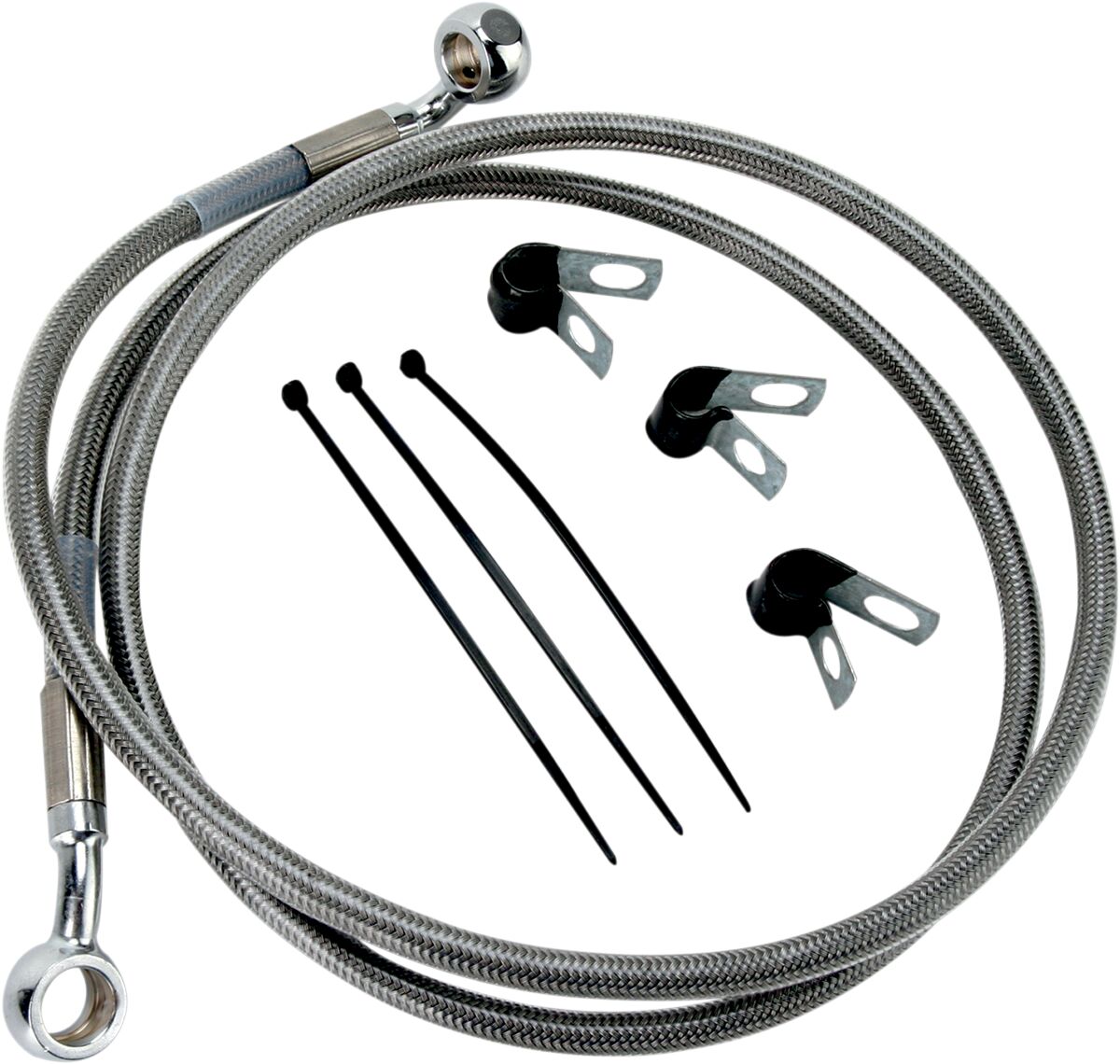 FRONT BRAKE LINE STAINLESS STEEL EXTENDED 2"