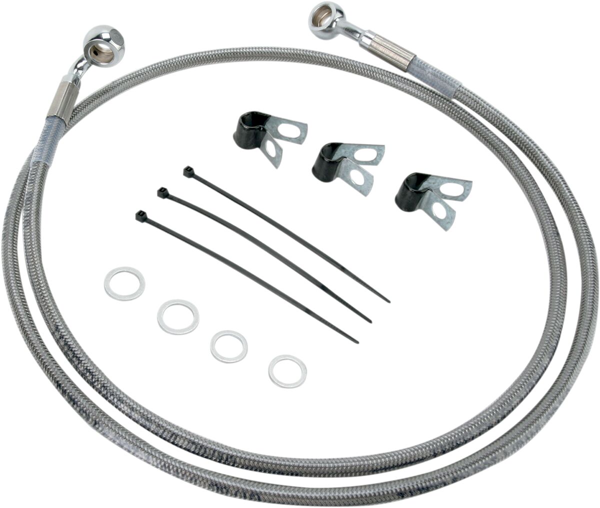 FRONT BRAKE LINE STAINLESS STEEL EXTENDED 4"