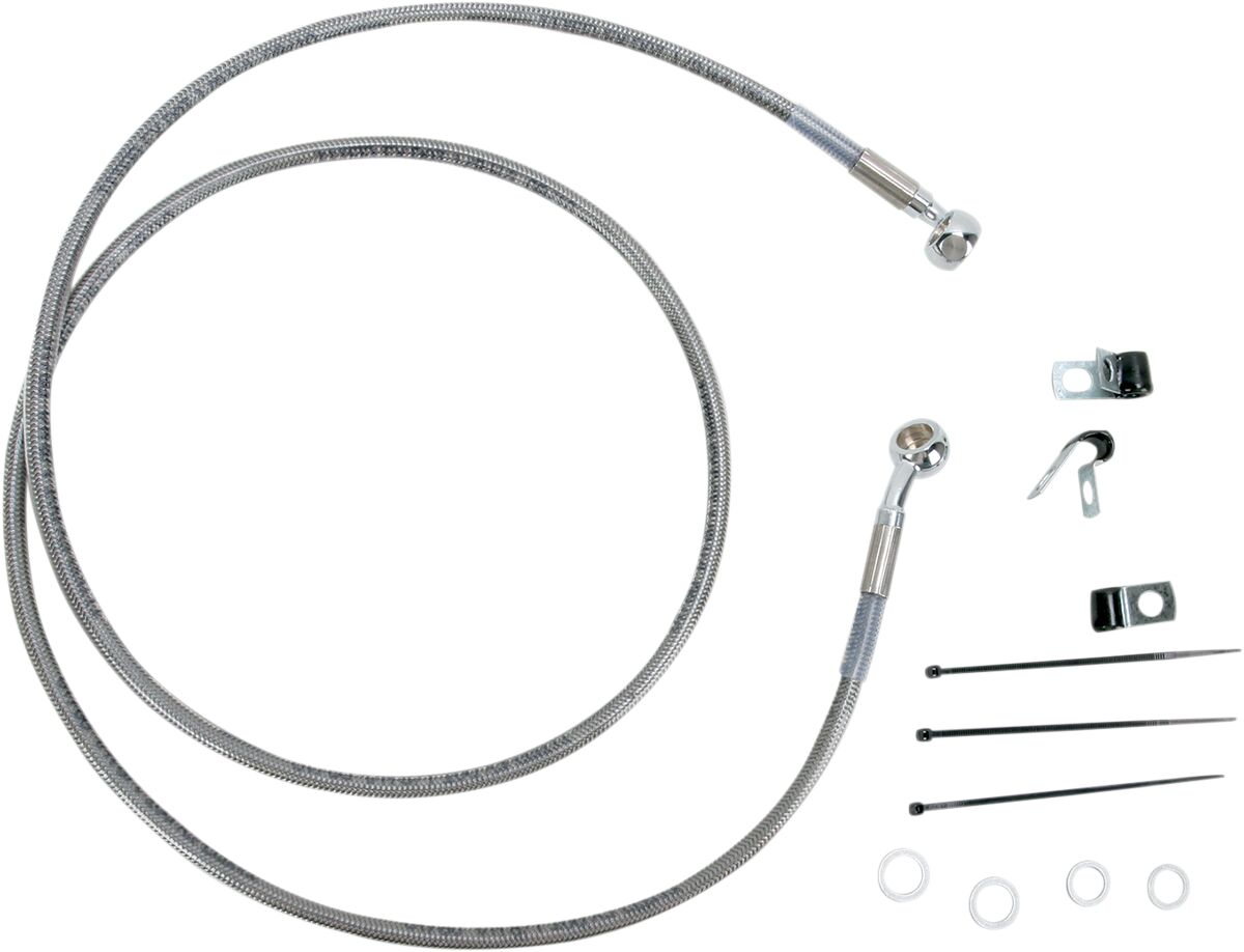 FRONT BRAKE LINE STAINLESS STEEL EXTENDED 8"