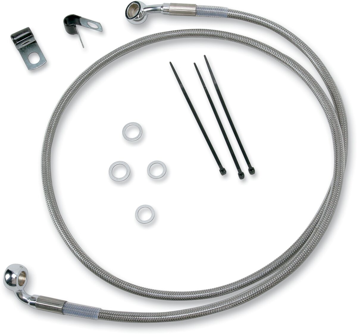 FRONT BRAKE LINE STAINLESS STEEL EXTENDED 2"