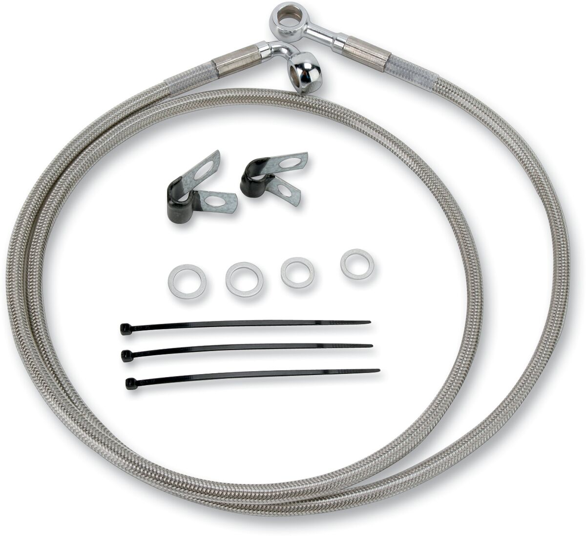 FRONT BRAKE LINE STAINLESS STEEL EXTENDED 2"