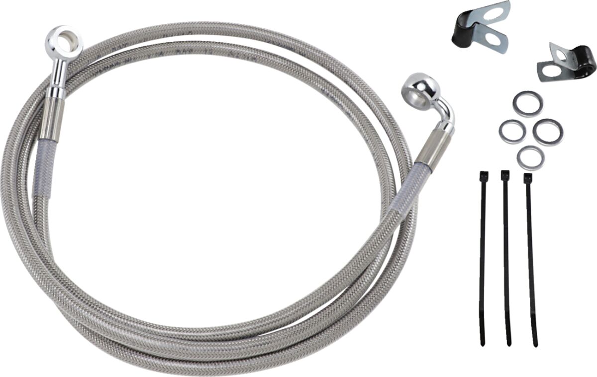 FRONT BRAKE LINE STAINLESS STEEL EXTENDED 10"