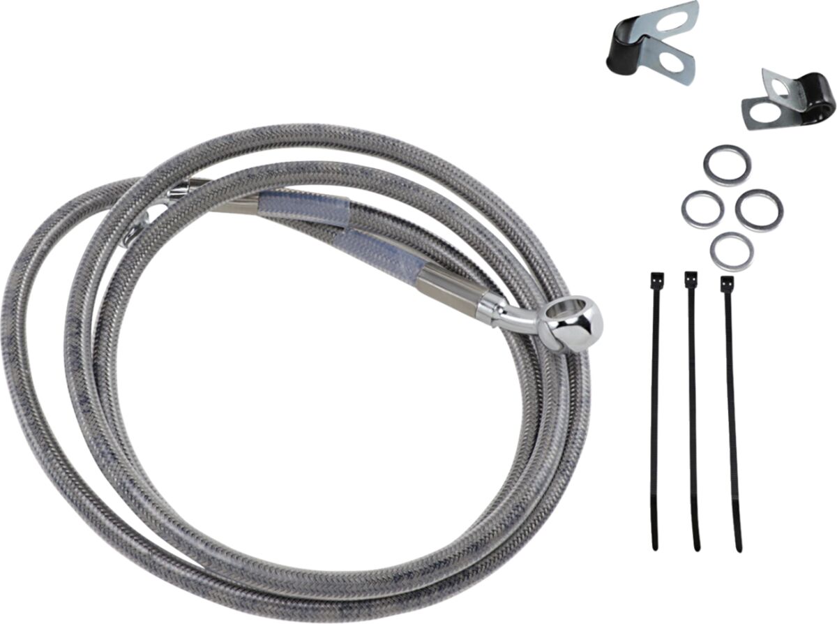 FRONT BRAKE LINE STAINLESS STEEL EXTENDED 10"