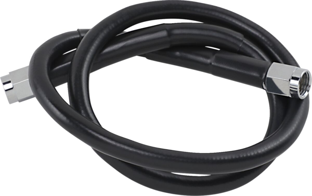 UNIVERSAL BRAKE LINE BLACK VINYL COATED STAINLESS STEEL DOT AN-3 24"