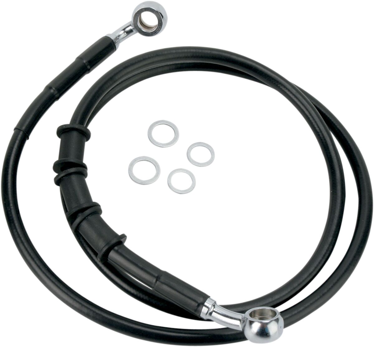 FRONT BRAKE LINE BLACK VINYL COATED STAINLESS STEEL