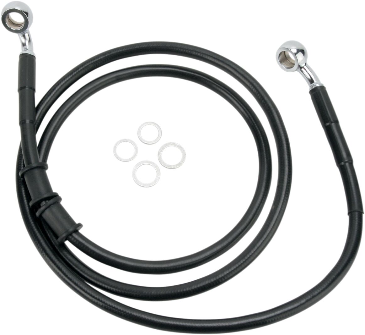 FRONT BRAKE LINE BLACK VINYL COATED STAINLESS STEEL