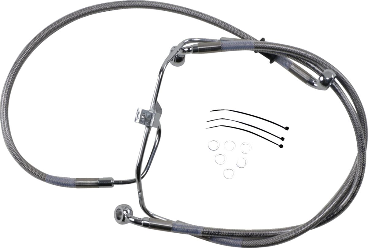 FRONT BRAKE LINE STAINLESS STEEL EXTENDED 2"