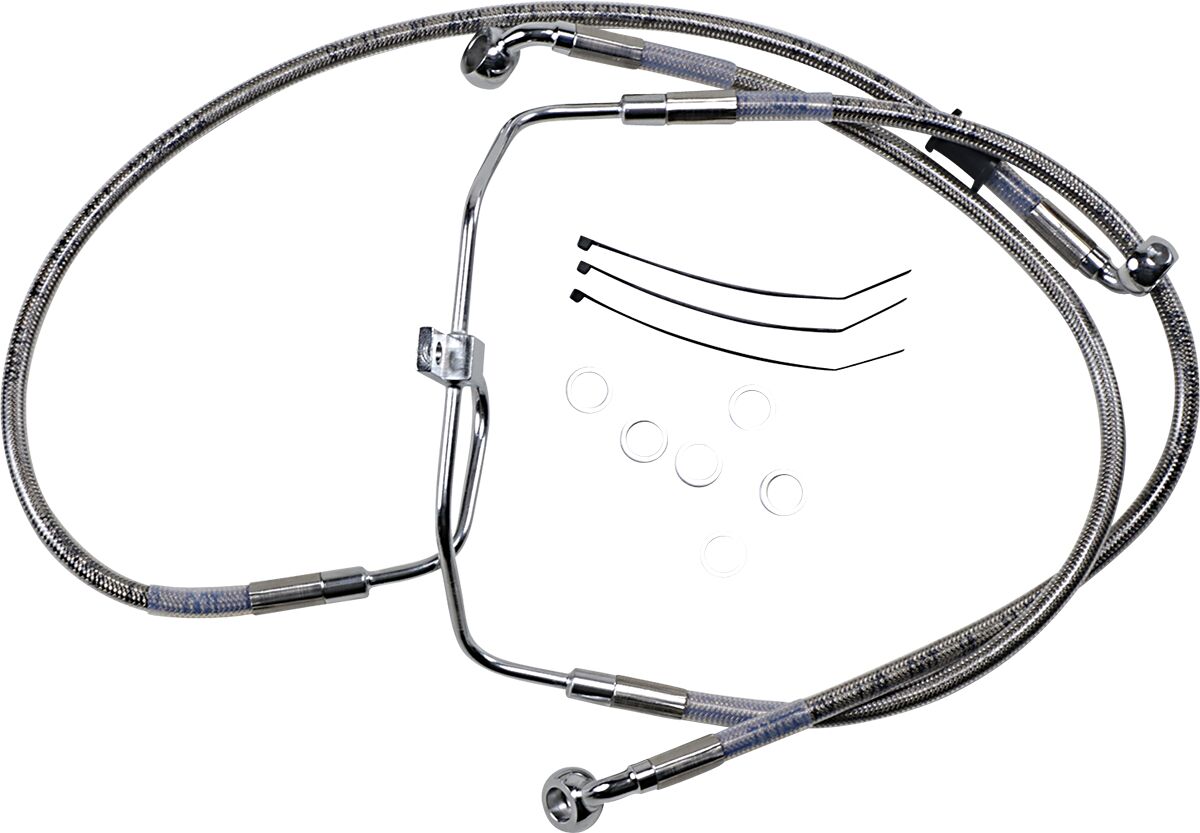 FRONT BRAKE LINE STAINLESS STEEL EXTENDED 4"