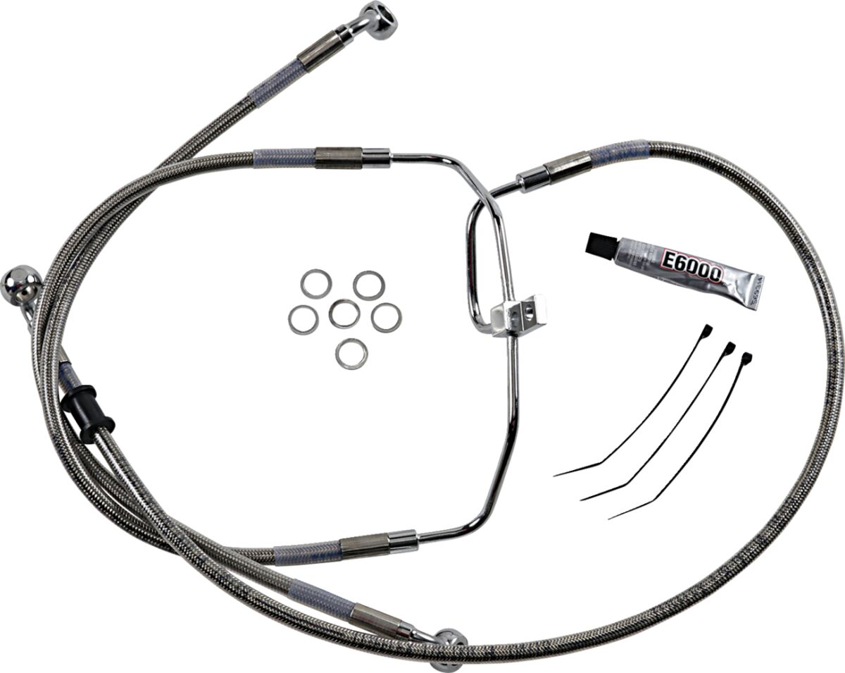 FRONT BRAKE LINE STAINLESS STEEL EXTENDED 10"