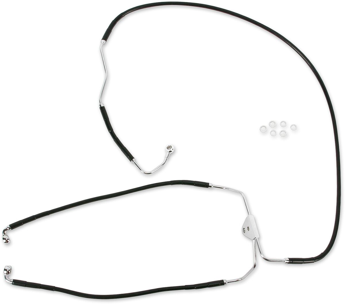 FRONT LOWER BRAKE LINE BLACK VINYL COATED STAINLESS STEEL