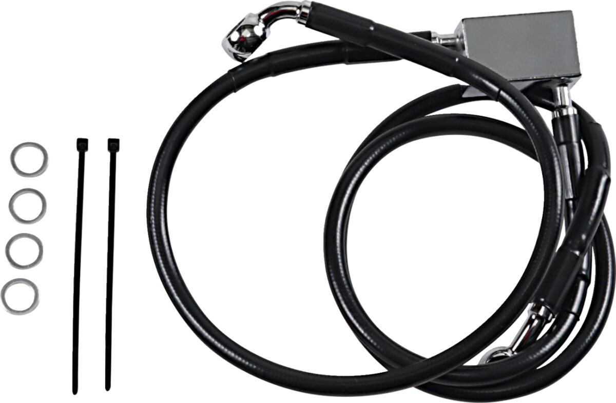 REAR BRAKE LINE BLACK VINYL COATED STAINLESS STEEL