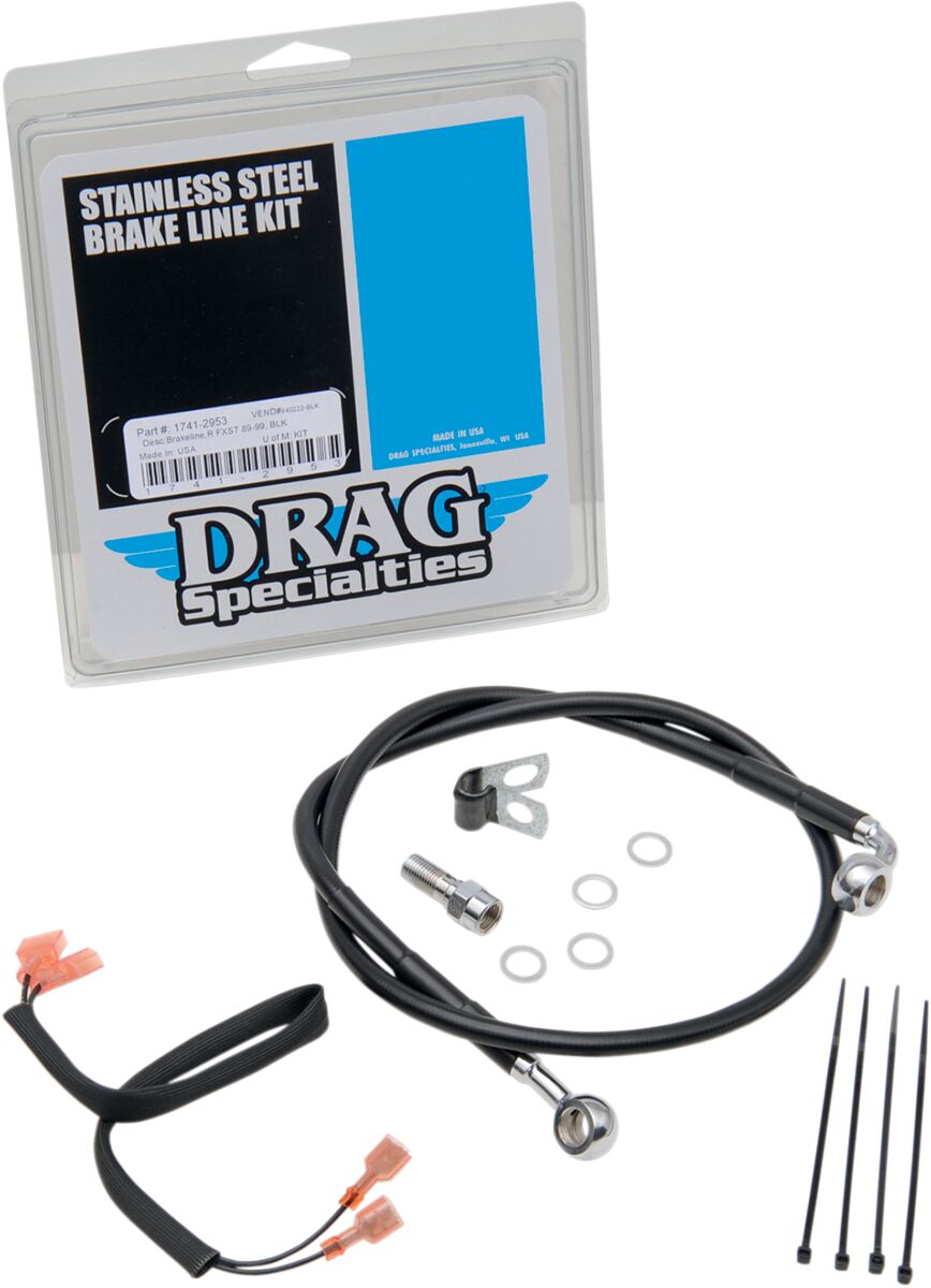 REAR BRAKE LINE BLACK VINYL COATED STAINLESS STEEL
