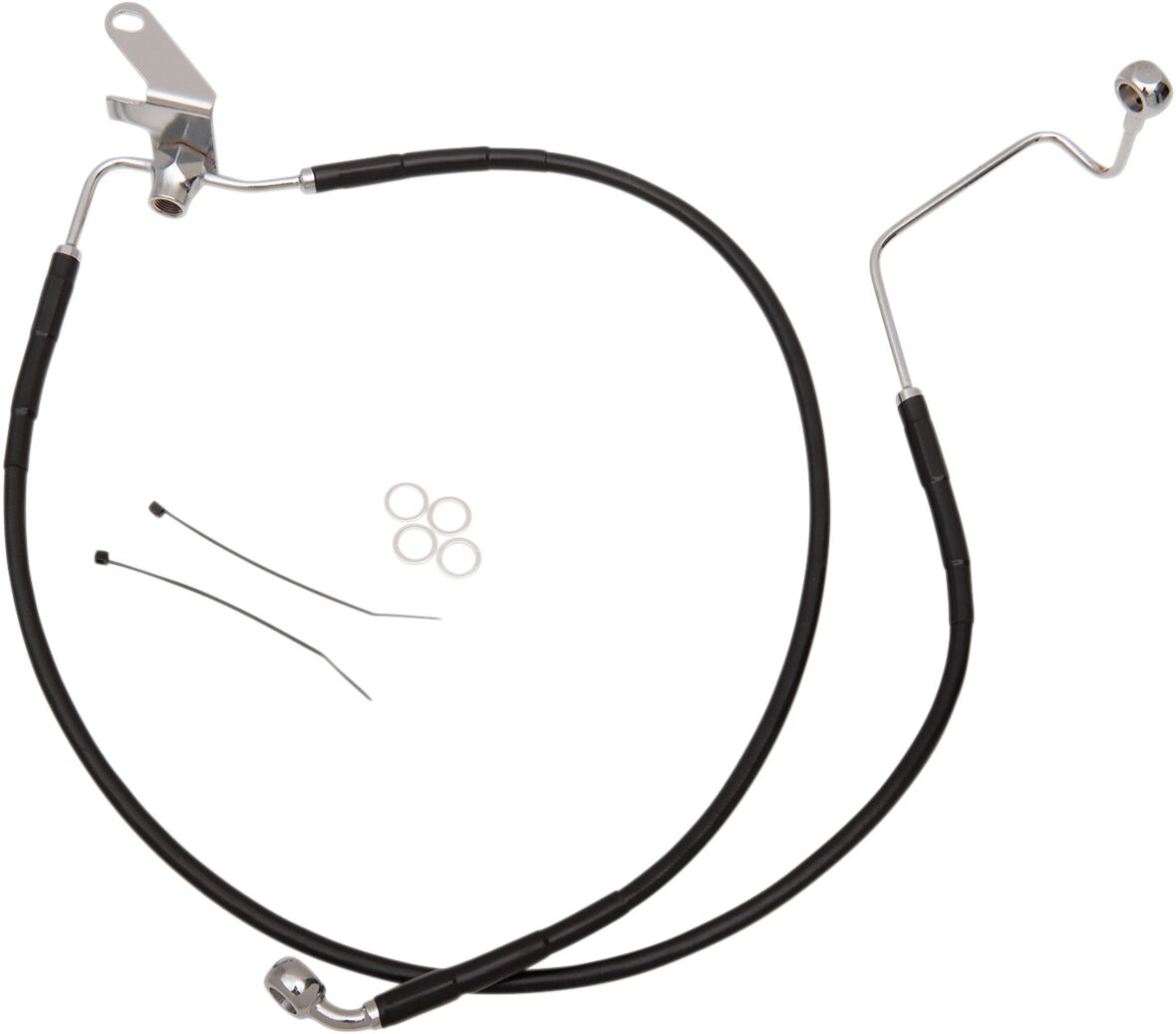 REAR BRAKE LINE BLACK VINYL COATED STAINLESS STEEL EXTENDED 2"