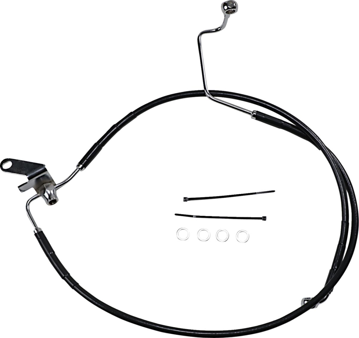 REAR BRAKE LINE BLACK VINYL COATED STAINLESS STEEL EXTENDED 3"