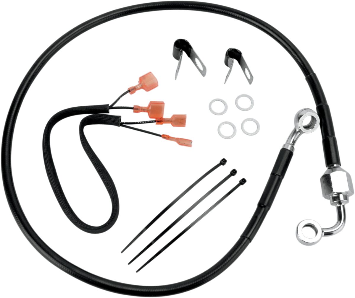 REAR BRAKE LINE BLACK VINYL COATED STAINLESS STEEL