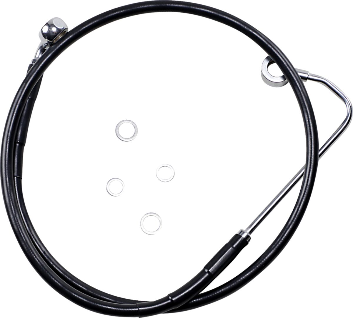 BRAKE LINE STAINESS STEEL BLACK COATED FRONT/UPPER EXTENDED +10"