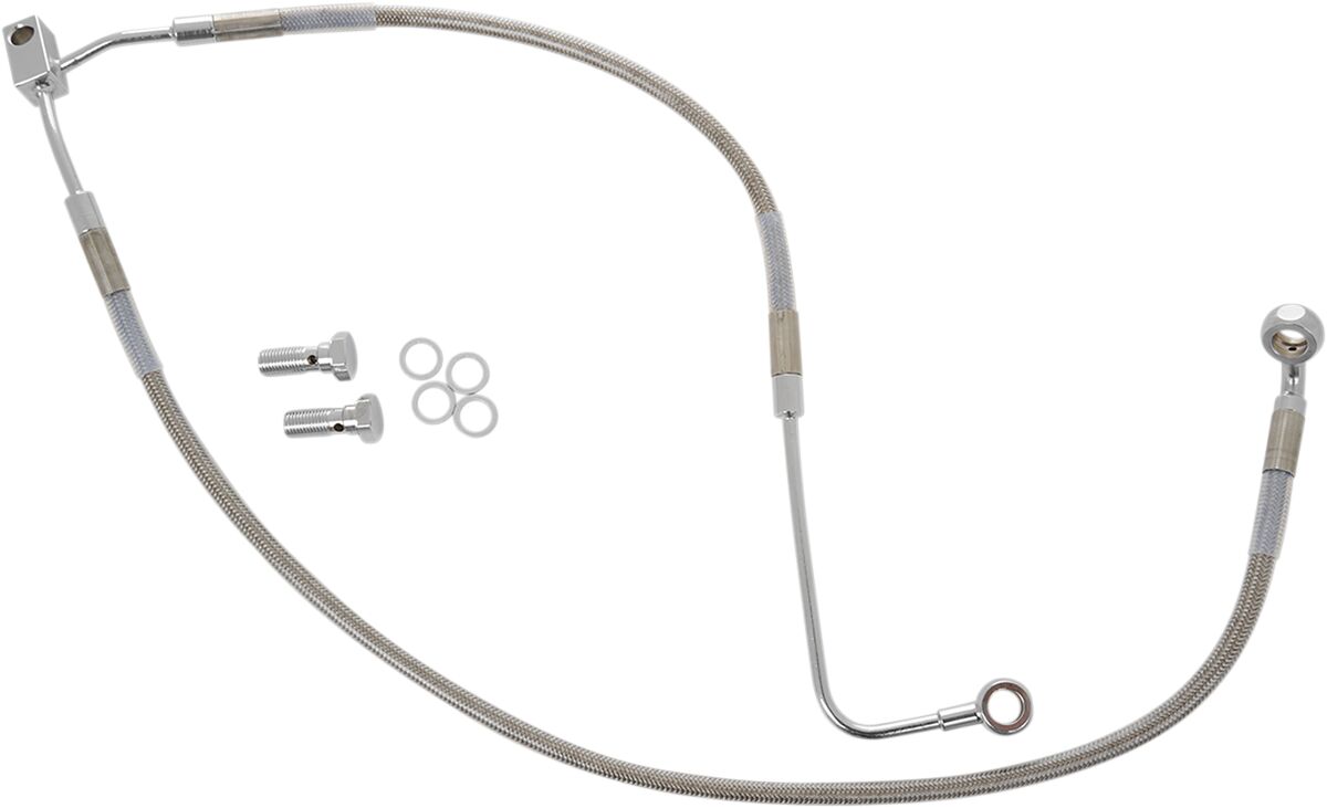 BRAKE LINE STAINESS STEEL CLEAR COATED FRONT/LOWER OEM LENGTH