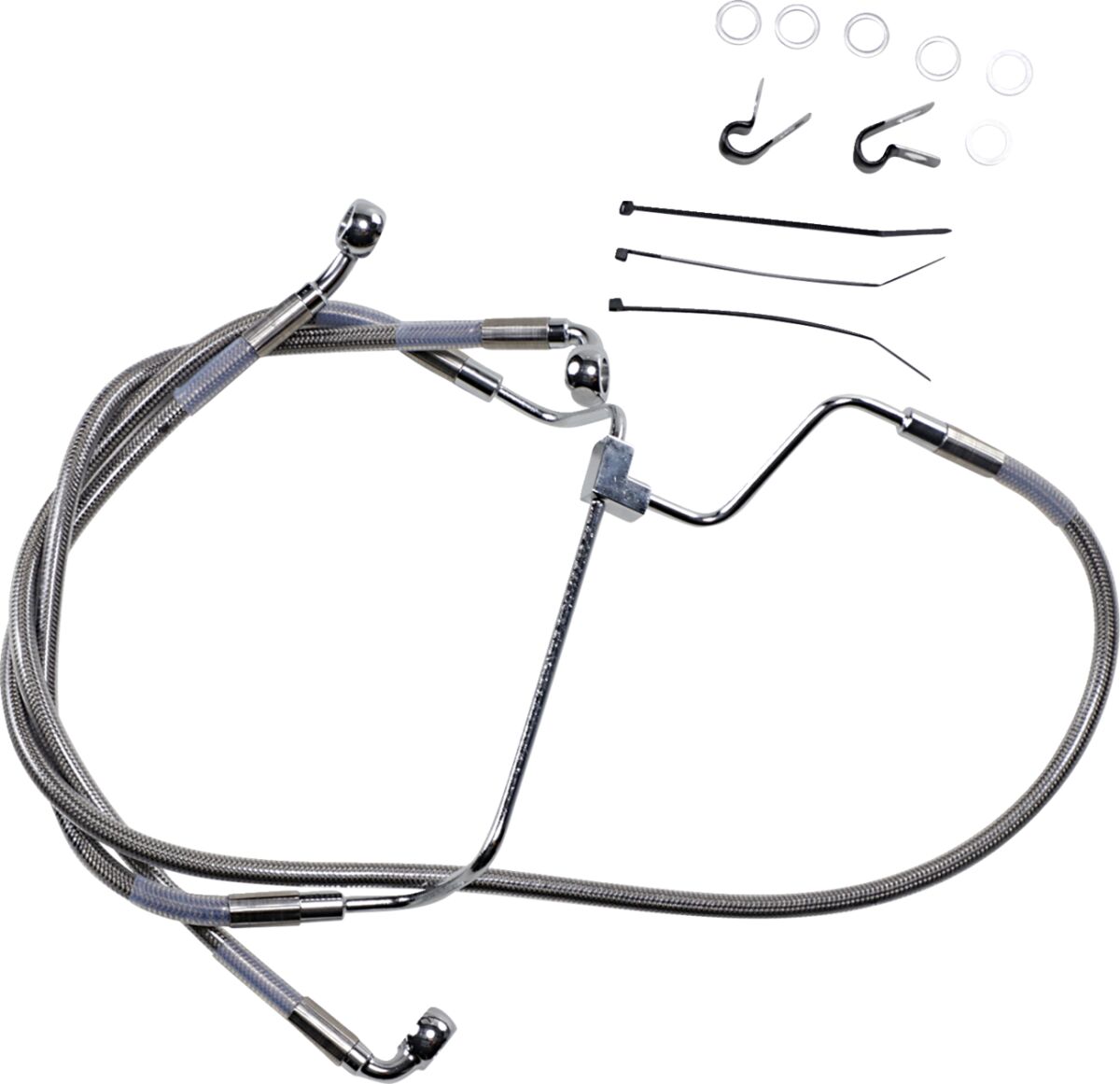 EXTENDED LENGTH FRONT STAINLESS STEEL BRAKE LINE KIT