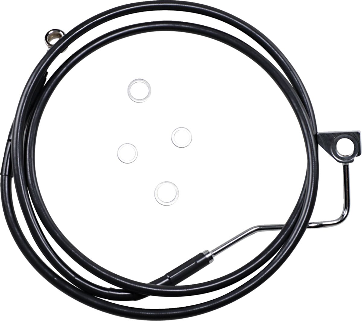 STANDARD LENGTH FRONT BLACK VINYL/STAINLESS STEEL UPPER BRAKE LINE KIT