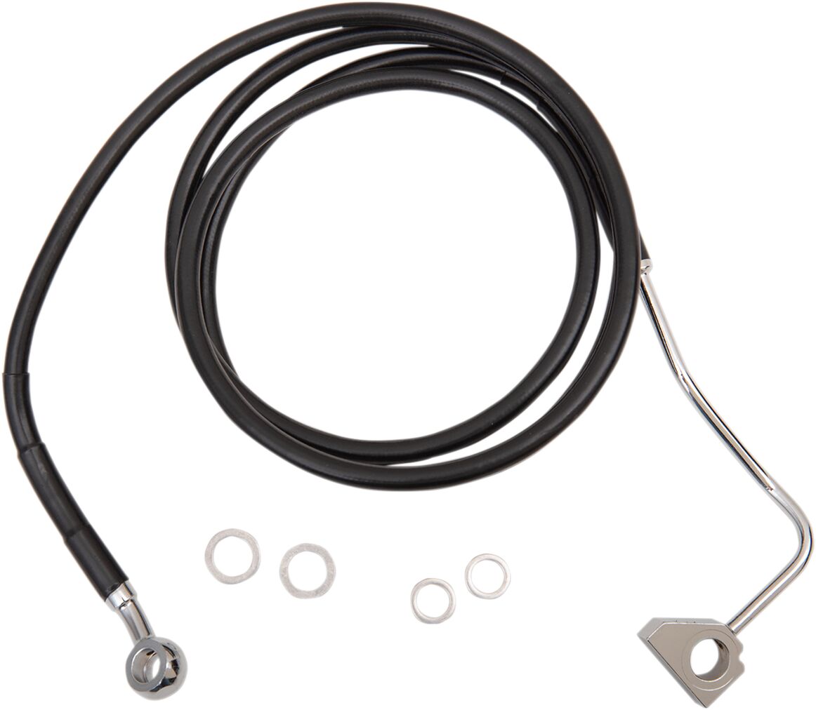 BLACK VINYL/STAINLESS EXTENDED LENGTH FRONT BRAKE LINE KIT