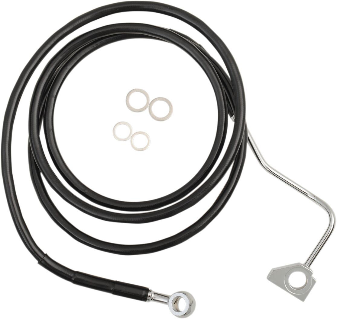 BLACK VINYL/STAINLESS EXTENDED LENGTH FRONT BRAKE LINE KIT