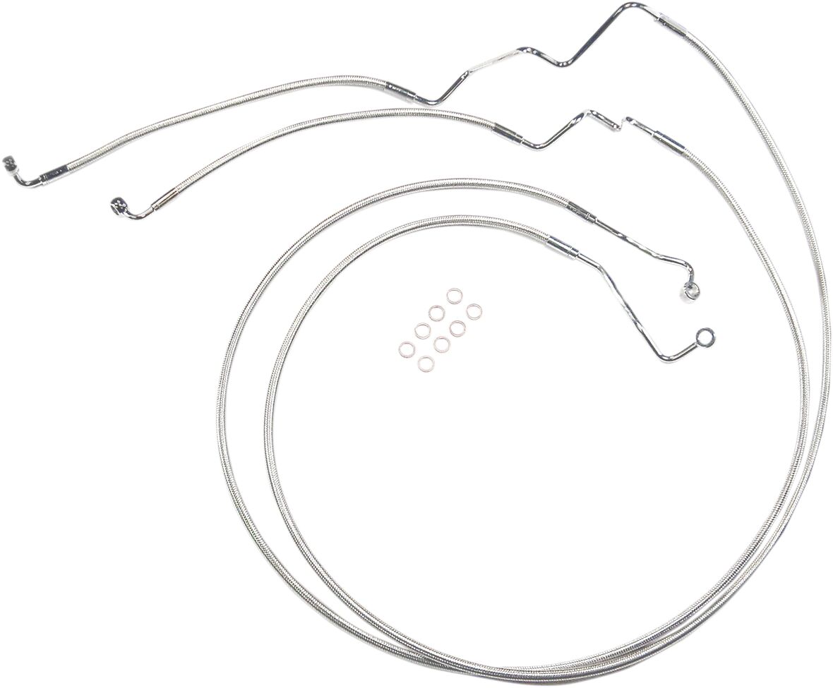 BRAKE LINE FRONT LOWER DUAL DISC ABS DESIGNER CLEAR JACKET STERLING CHROMITE® II NATURE