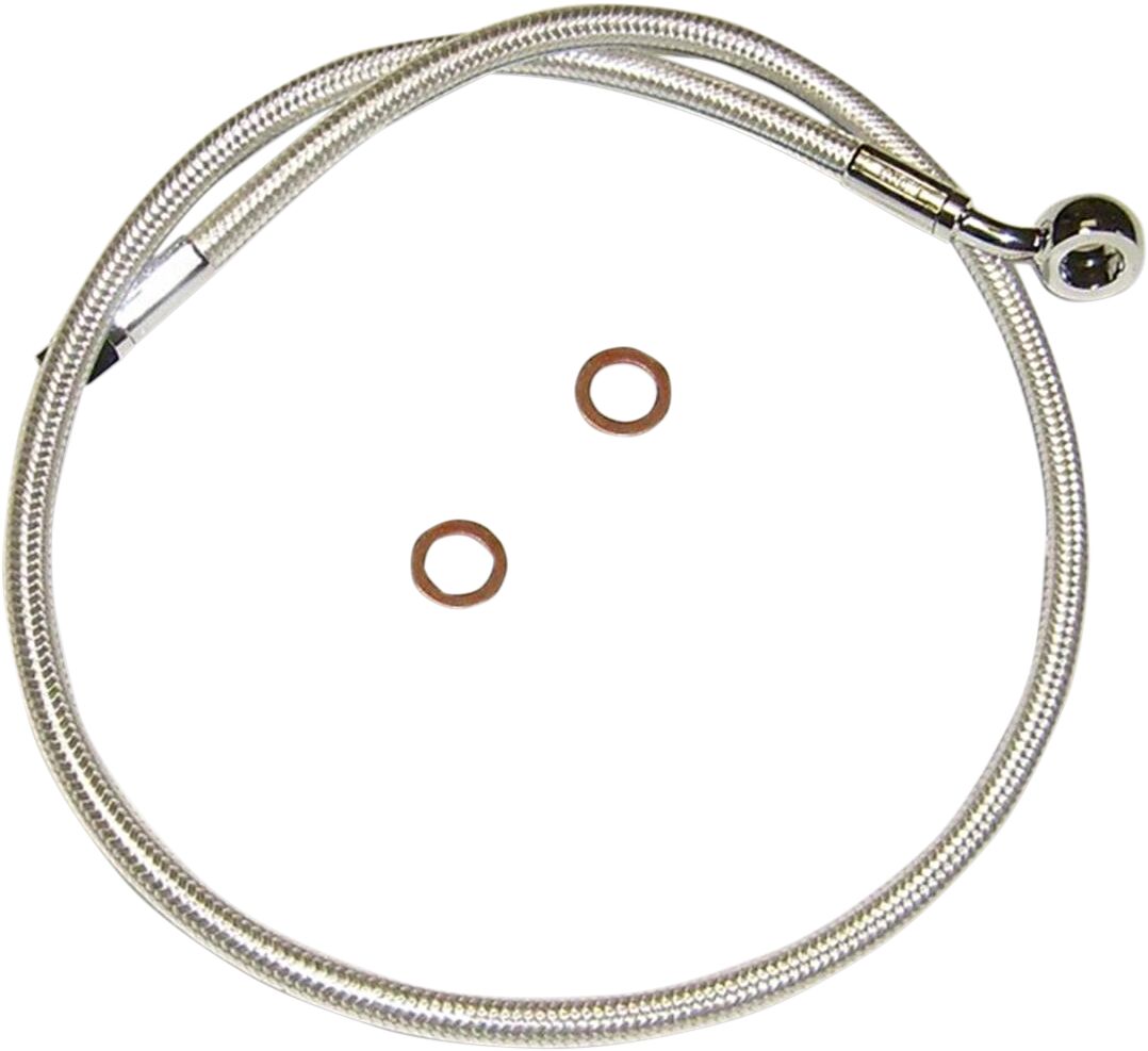 BRAKE LINE FRONT UPPER DUAL DISC ABS DESIGNER CLEAR JACKET STERLING CHROMITE® II NATURE
