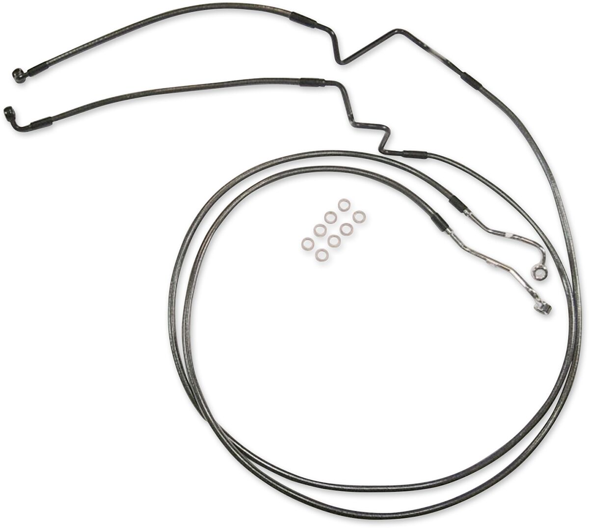 BRAKE LINE FRONT LOWER DUAL DISC ABS DESIGNER CHROME BLACK