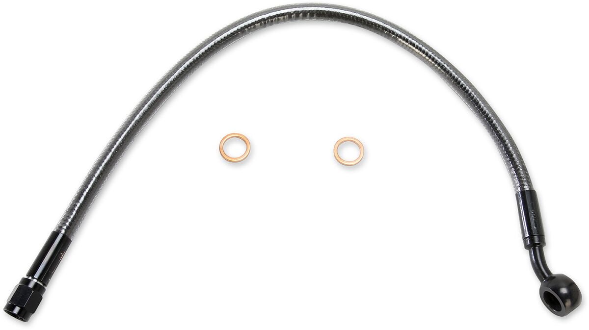 BRAKE LINE FRONT UPPER DUAL DISC ABS DESIGNER CHROME BLACK