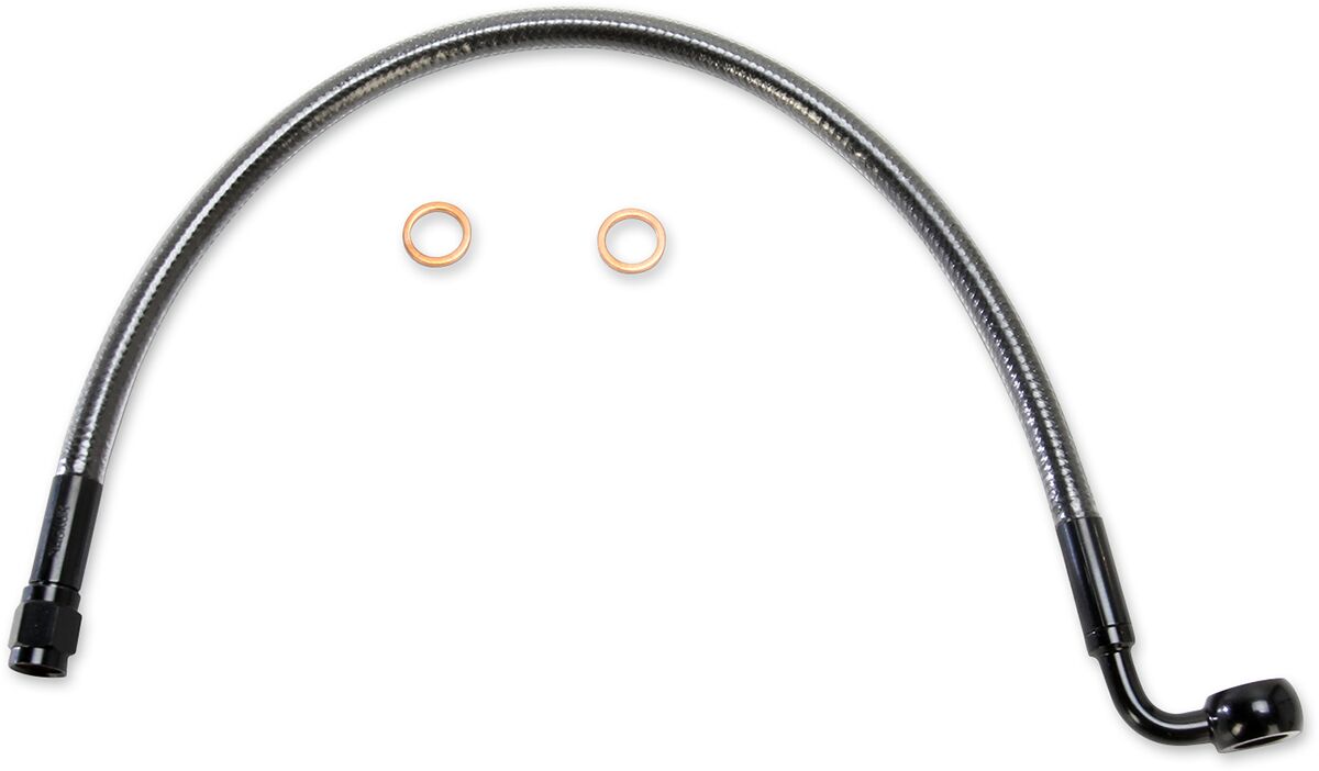 BRAKE LINE FRONT UPPER DUAL DISC ABS DESIGNER CHROME BLACK
