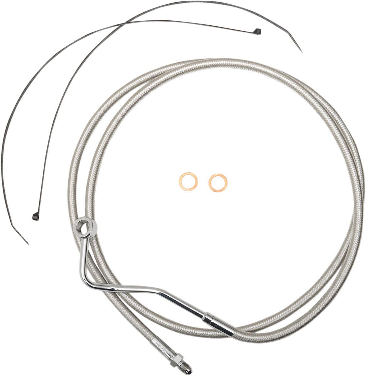 BRAKE LINE FRONT MID DUAL DISC ABS DESIGNER STAINLESS POLISHED NATURE