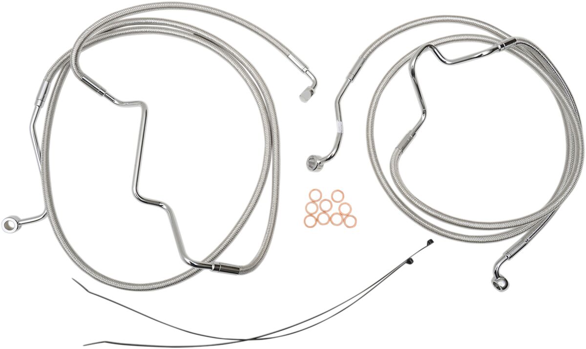 BRAKE LINE FRONT LOWER DUAL DISC ABS DESIGNER STAINLESS POLISHED NATURE
