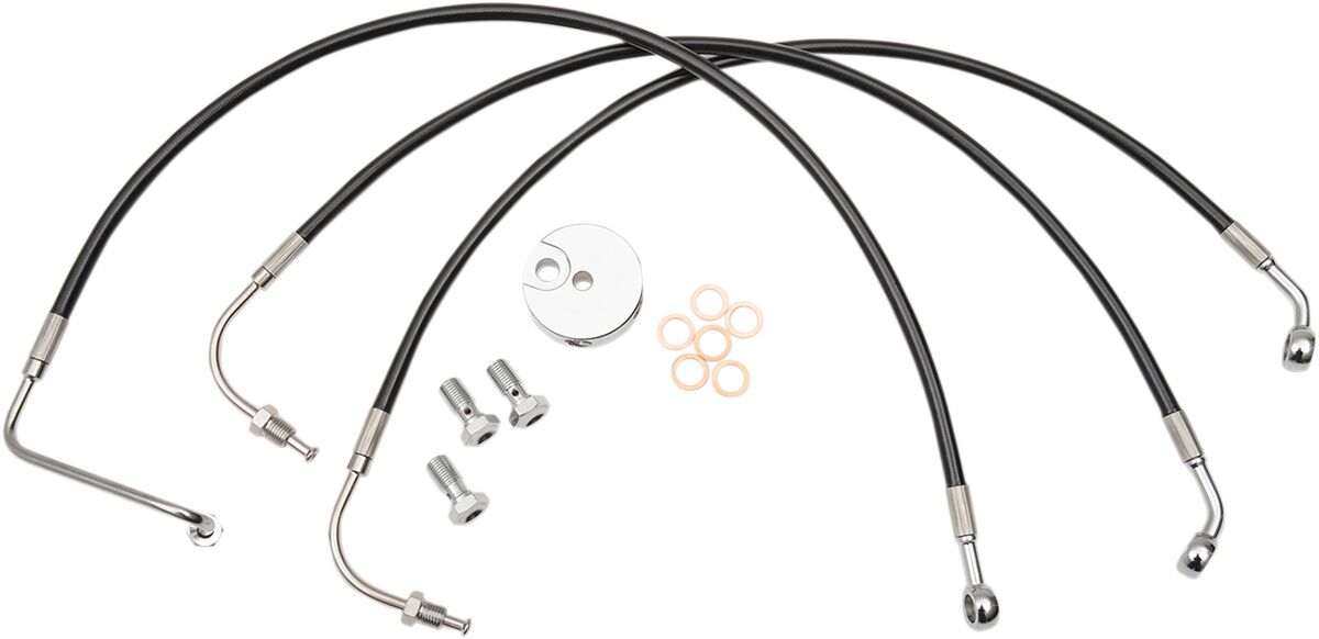 BRAKE LINE BLACK VINYL COATED STAINLESS BRAIDED FOR MINI APE HANGERS