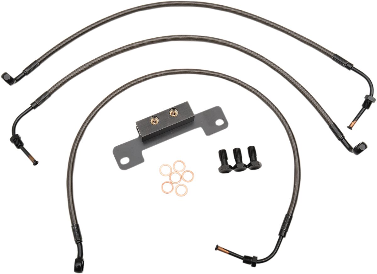 BRAKE LINE MIDNIGHT STAINLESS FOR 18"-20" APE HANGERS