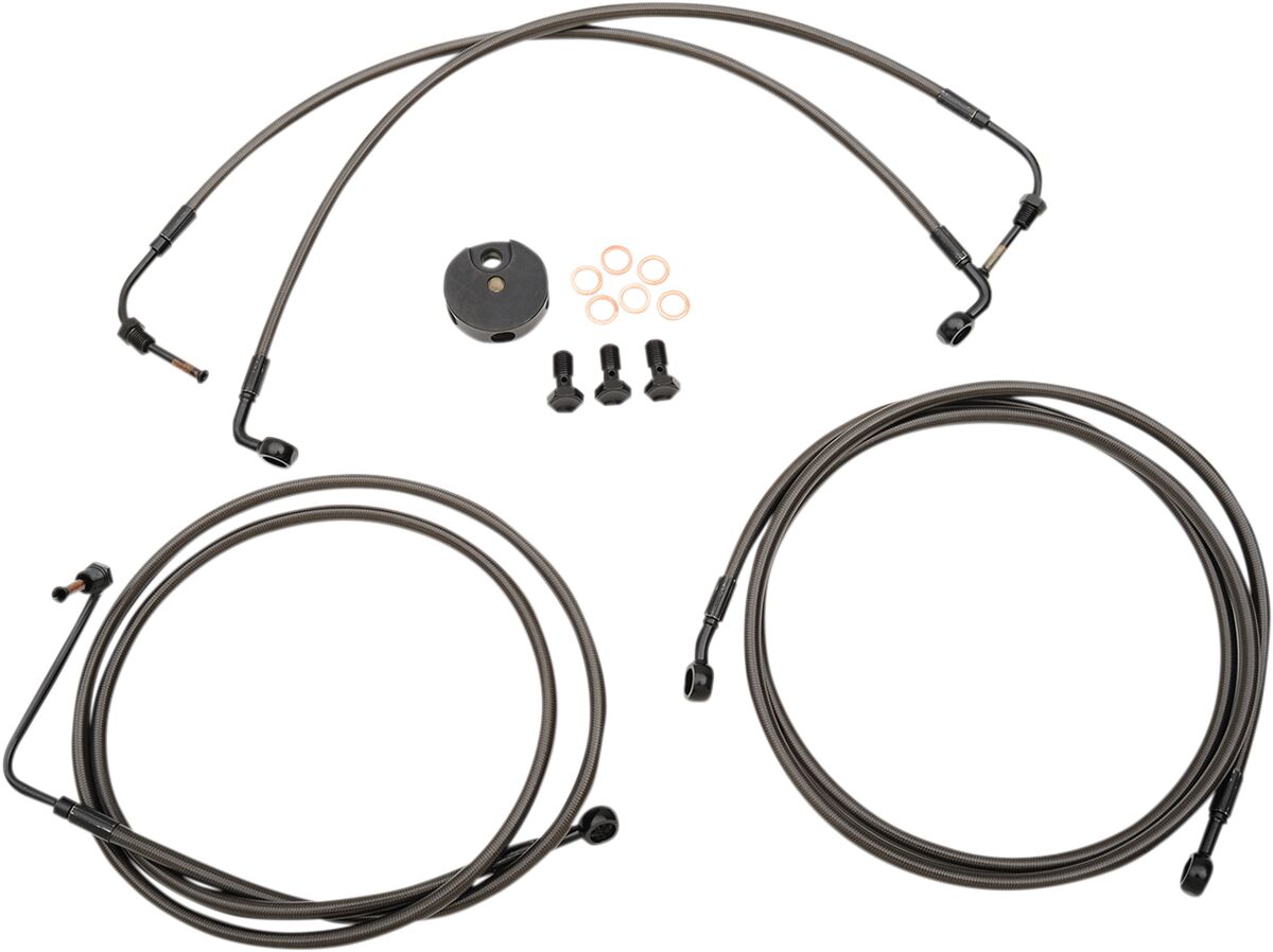 BRAKE LINE MIDNIGHT STAINLESS FOR 12"-14" APE HANGERS