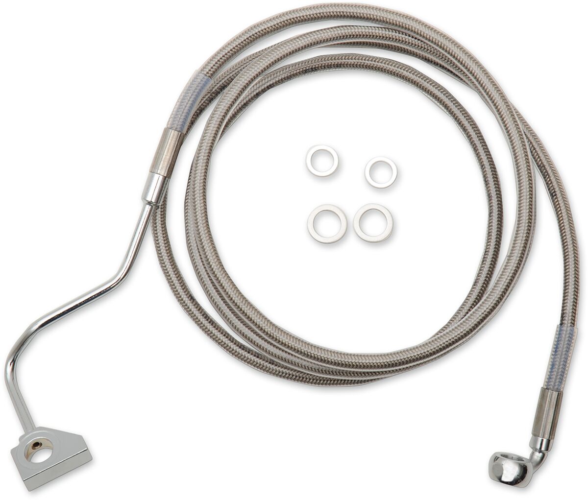 BRAKE LINE KIT EXTENDED UPPER FRONT LENGTH STAINLESS STEEL + 6"