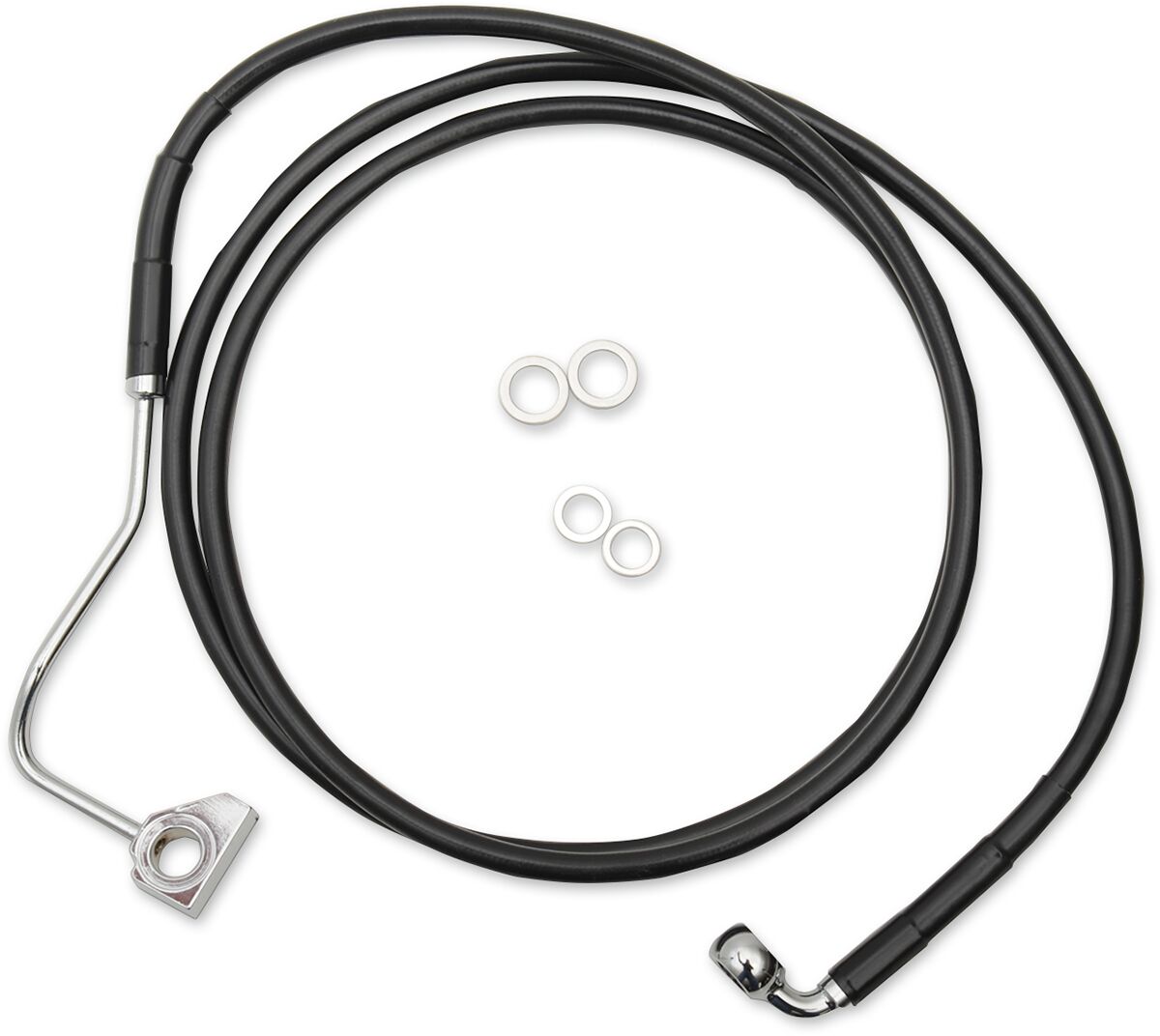 BRAKE LINE KIT EXTENDED UPPER FRONT LENGTH BLACK VINYL/STAINLESS STEEL + 8"