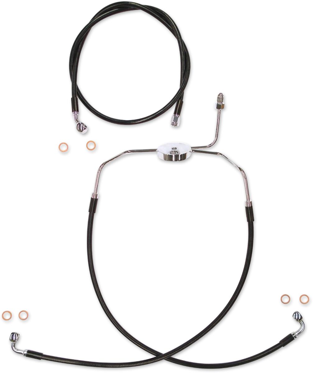 BRAKE LINE KIT DUAL DISC NON-ABS E-Z ALIGN XR BLACK PEARL BRAIDED 19"