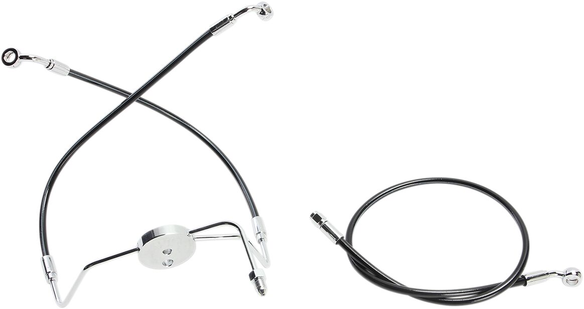 BRAKE LINE KIT DUAL DISC NON-ABS E-Z ALIGN XR BLACK PEARL BRAIDED 23"