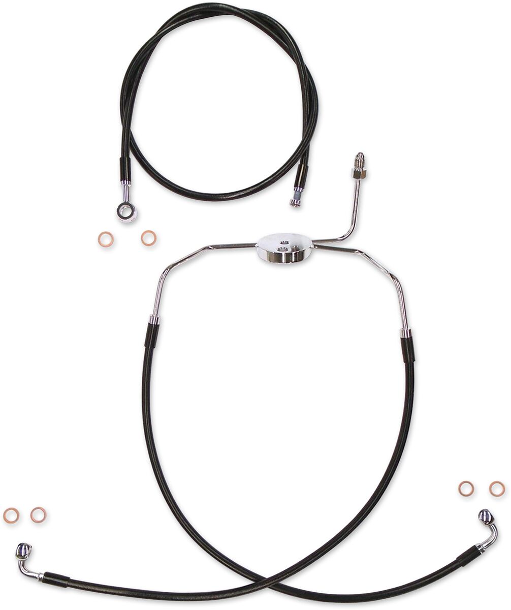 BRAKE LINE KIT DUAL DISC NON-ABS E-Z ALIGN XR BLACK PEARL BRAIDED 31"
