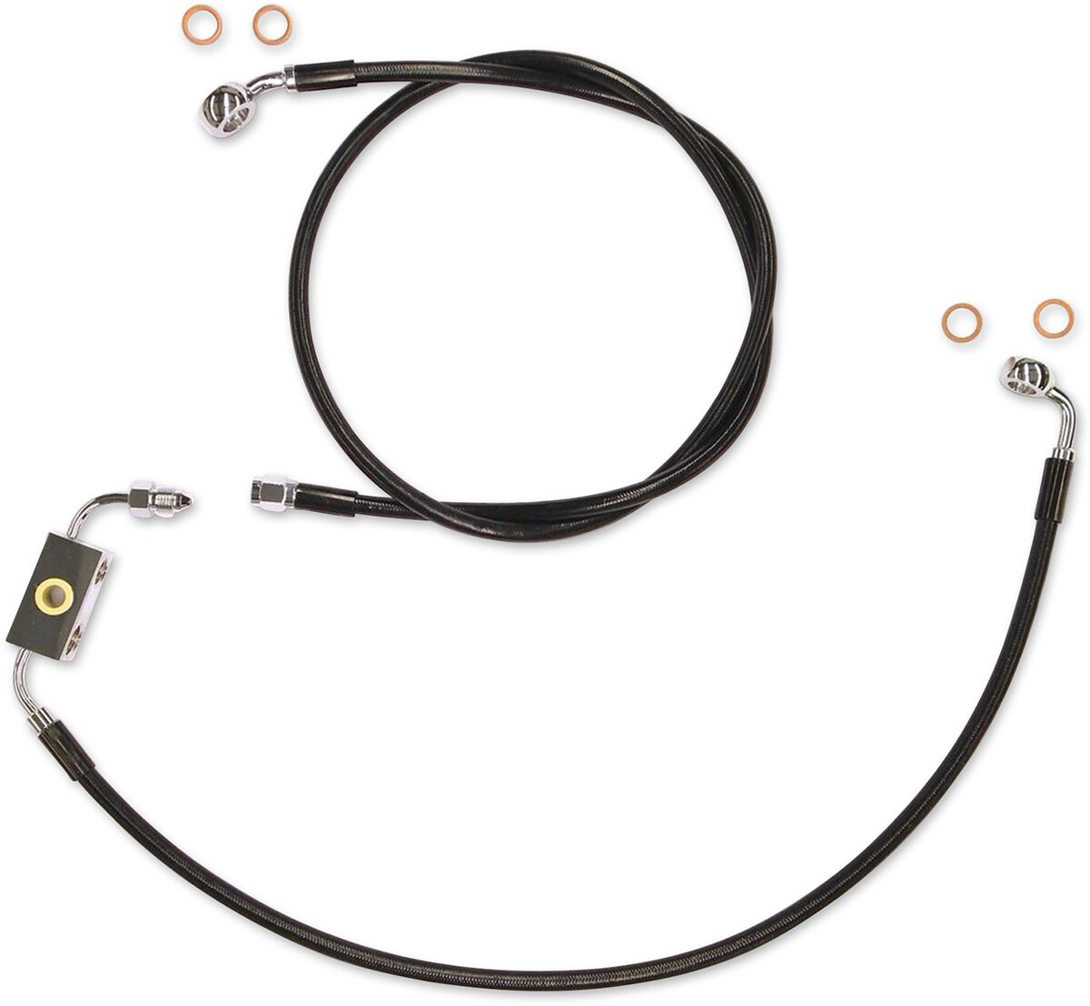 BRAKE LINE KIT SINGLE DISC E-Z ALIGN XR 34" ABS STAINLESS STEEL W/BLACK COATING