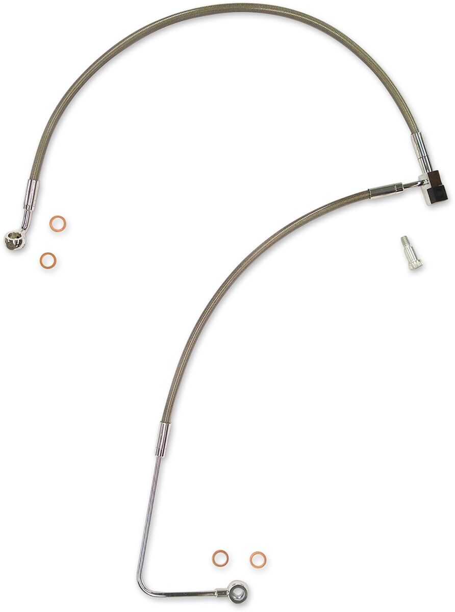 BRAKE LINE KIT E-Z ALIGN XR ABS LOWERS POLISHED CHROME BRAIDED NATURAL/CLEAR 20-1/4"