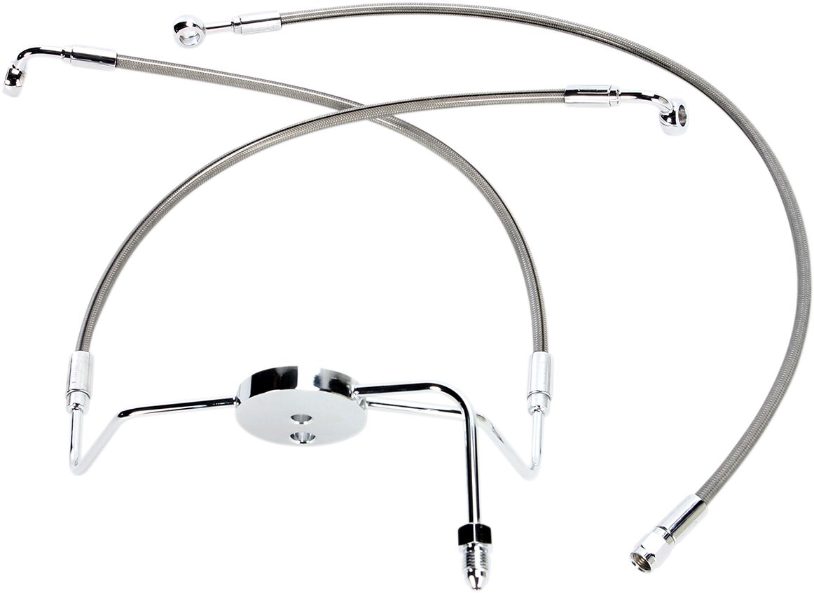 BRAKE LINE KIT DUAL DISC NON-ABS E-Z ALIGN XR POLISHED CHROME BRAIDED 29"