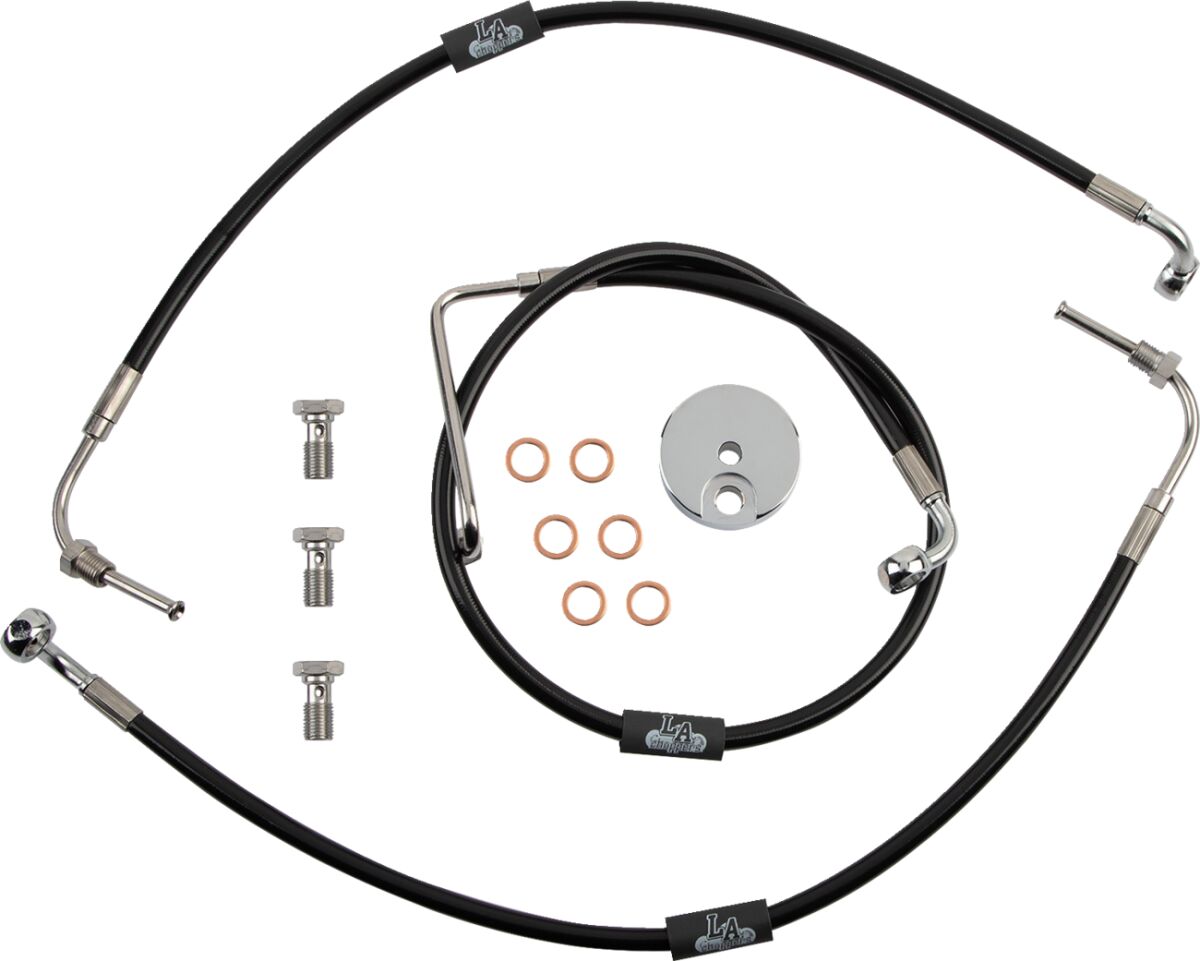 BRAKE LINE FOR 12-14 APE HANGER BLACK VINYL/STAINLESS BRAIDED STEEL BLACK