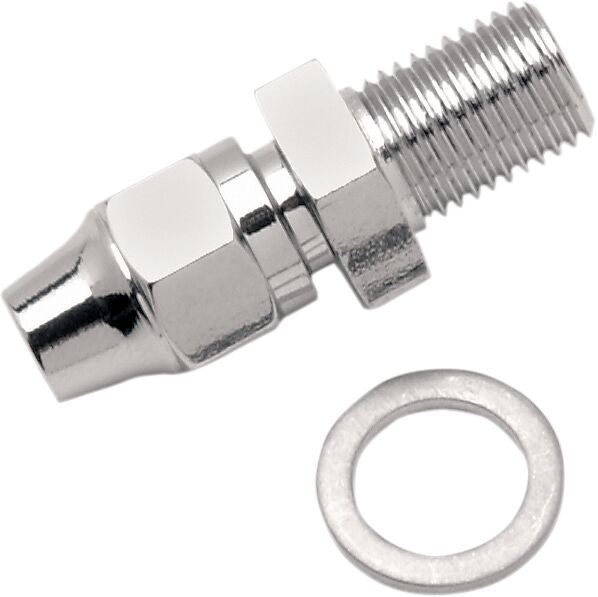 Universaalne pidurivooliku liitmik, kroom, 3/8"-24, isane NPT, sirge