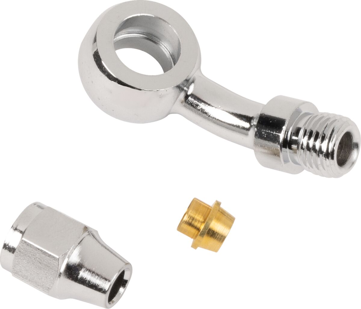 Universaalne pidurivooliku liitmik, kroom, 3/8"/10MM-BANJO 35°