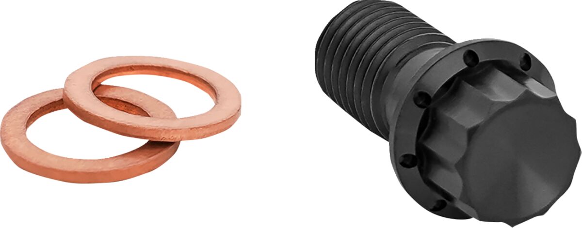 Banjopolt M12x1.25, must, 12-kant, topelt, esi/taga, MC Softail
