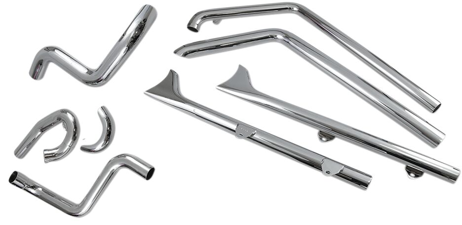 Väljalaskesüsteem True Duals, 30" kalasaba, ilma summutiteta, kroom