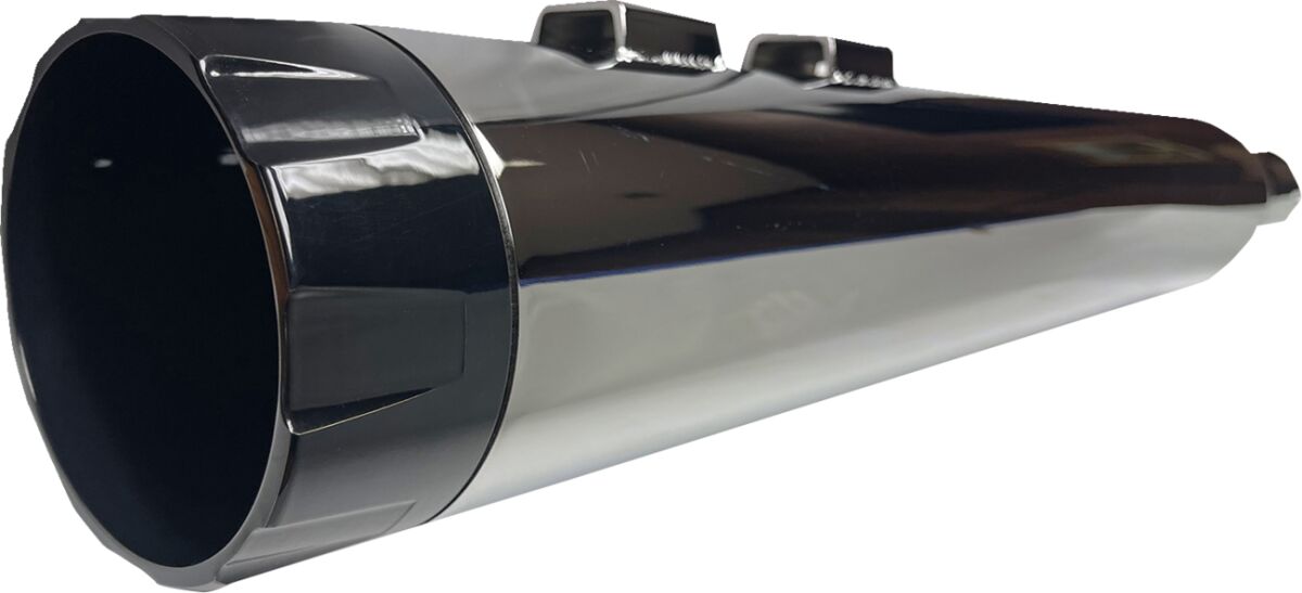 Slip-on summutid 4.5", kroom, musta otsakorgiga, OEM TC Touring