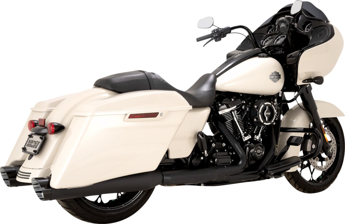 Slip-on summuti Razorback 450, must, M8 bagger